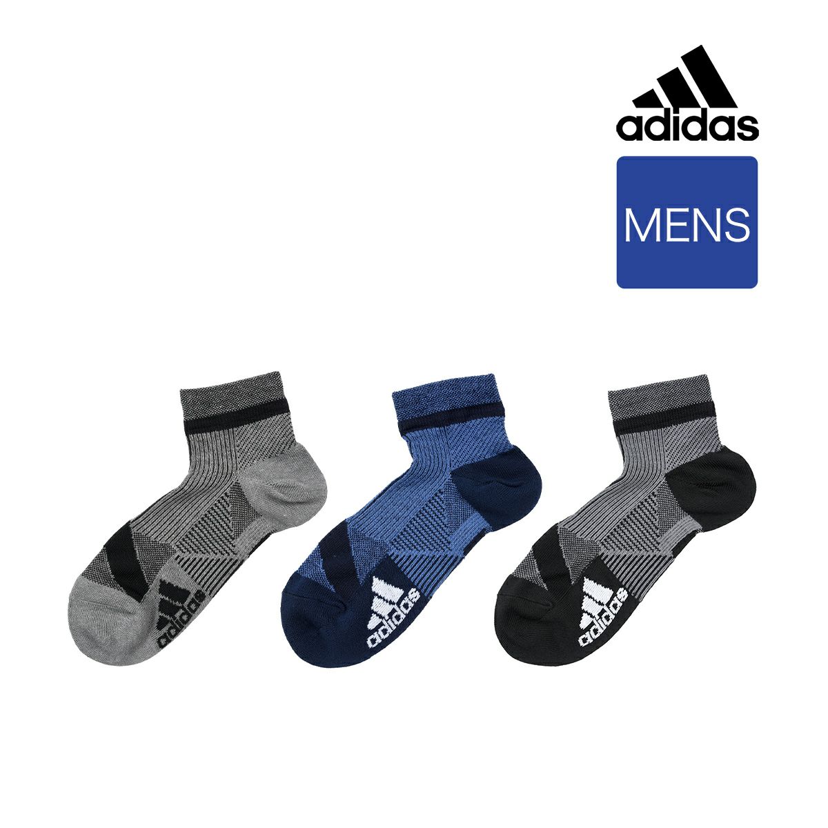 メンズ Adidas アディダス 3足組 スポーツ カラーリニアロゴ ショート丈 ソックス 福助オンラインストア