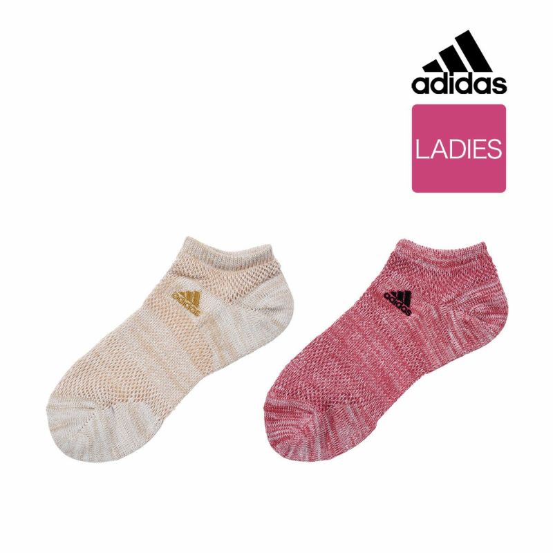 レディース Adidas アディダス 2足組 アウトドア ローゲージbigメッシュ スニーカー丈 ソックス 福助オンラインストア