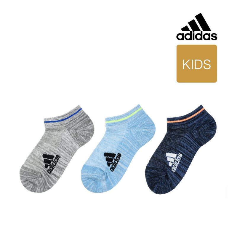 キッズ Adidas アディダス 3足組 左右異柄 つま先かかと補強 甲メッシュ スニーカー丈 ソックス 福助オンラインストア