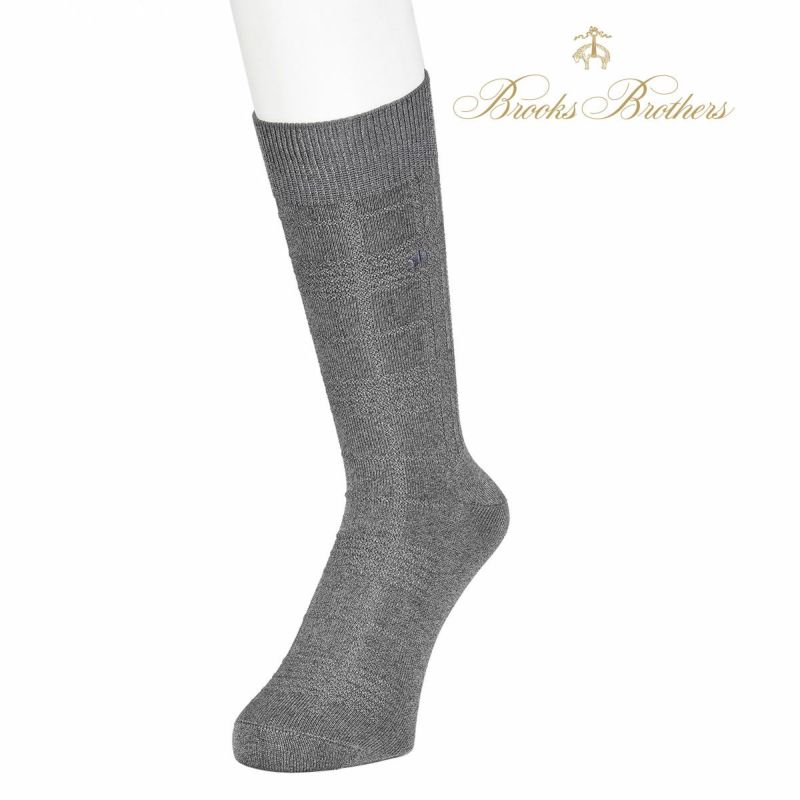 メンズ Brooksbrothers ブルックスブラザーズ エジプト綿 ワンポイント リンクスチェック クルー丈 ソックス ソックス 福助 公式オンラインストア