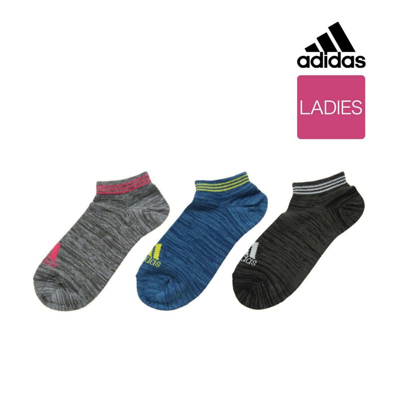 レディース Adidas アディダス 3足組 トップ3ライン スニーカー丈ソックス アウトレット 福助 公式通販オンラインストア