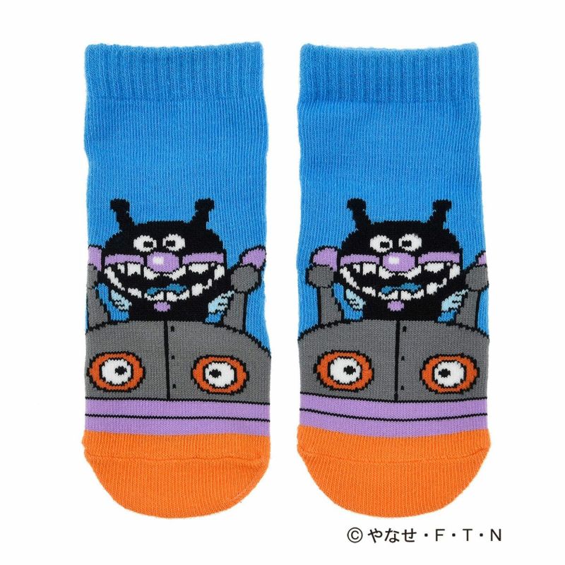 靴下ベビーアンパンマン乗り物柄ソックスクルー丈スベリ止め付き