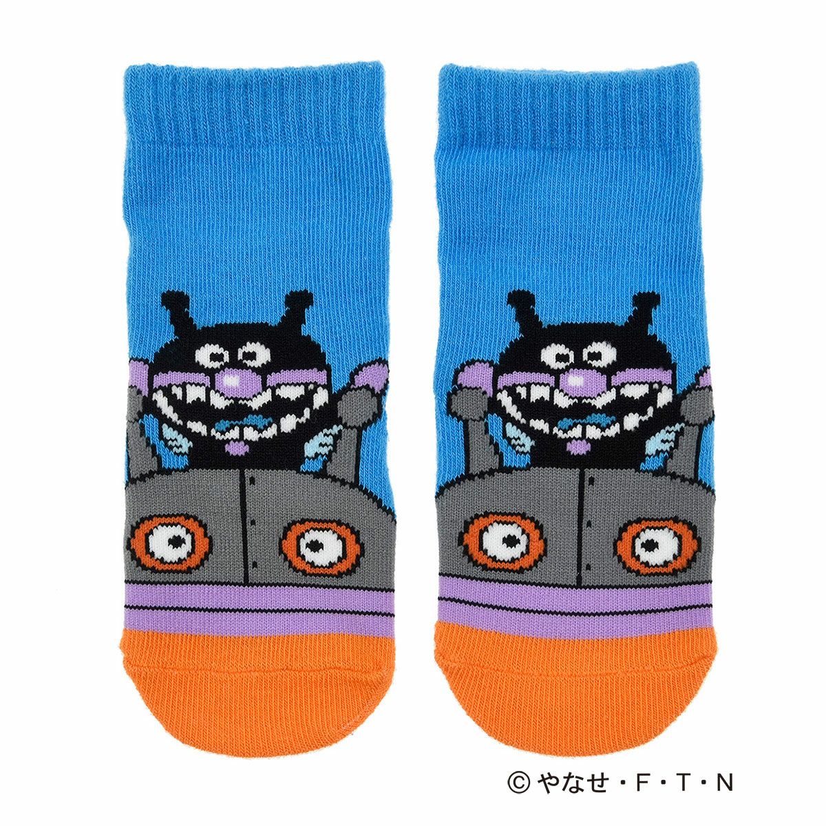 靴下ベビーアンパンマン乗り物柄ソックスクルー丈スベリ止め付き