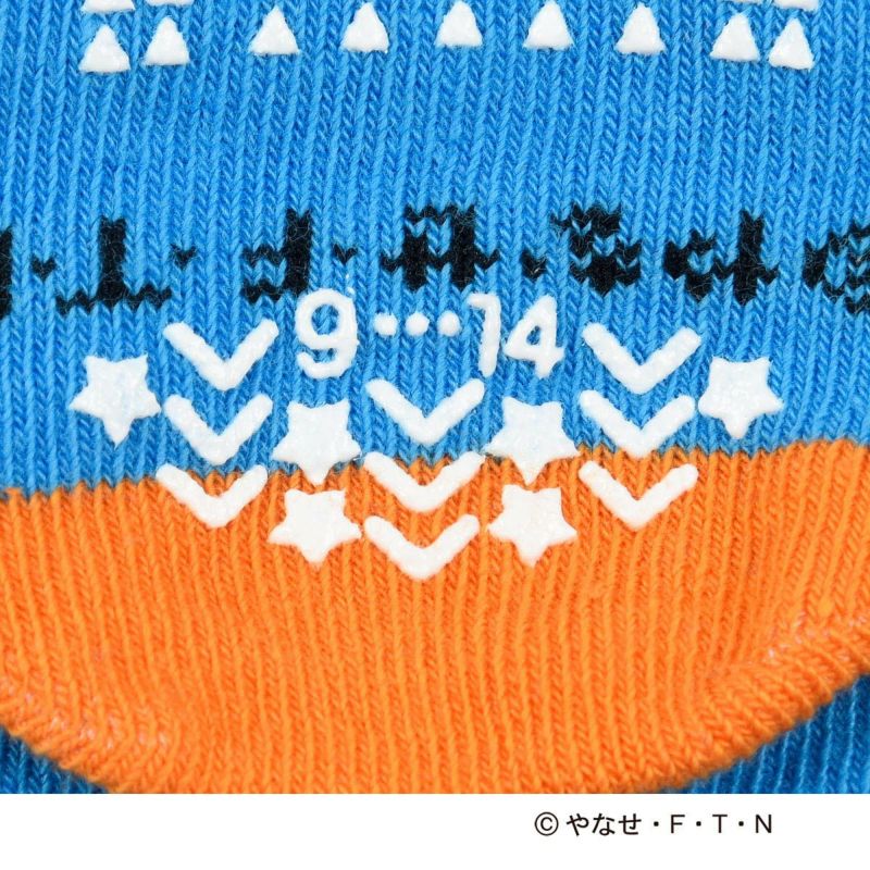 靴下ベビーアンパンマン乗り物柄ソックスクルー丈スベリ止め付き