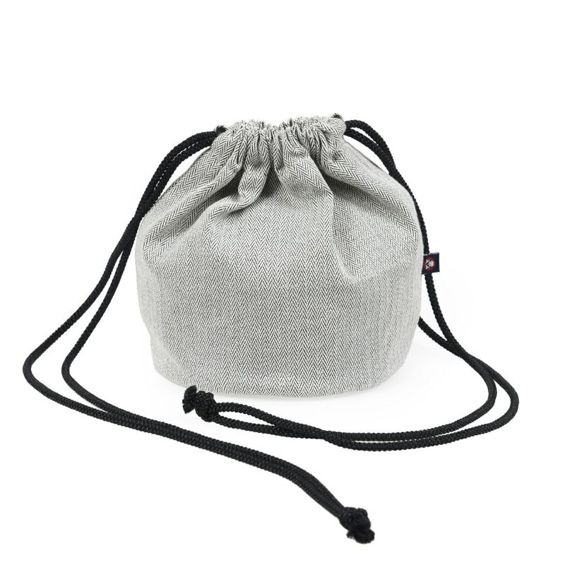 バッグ巾着メンズレディースコットングレー