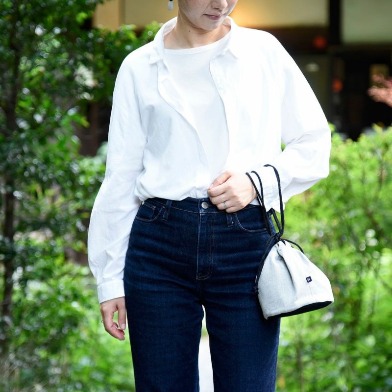 バッグ巾着メンズレディースコットングレー