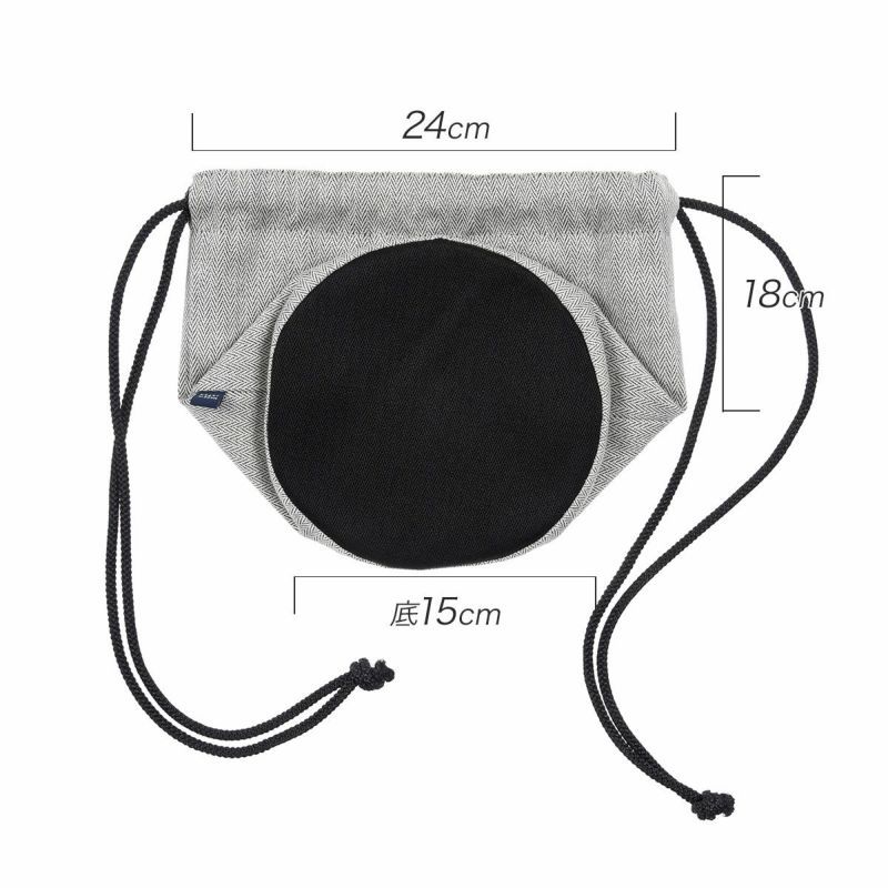 バッグ巾着メンズレディースコットングレー