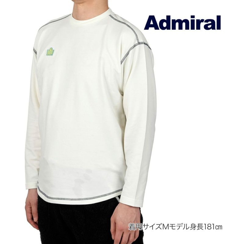 Tシャツ メンズ Admiral(アドミラル) ストレッチ 裏毛 ロゴ 長袖 ar9 