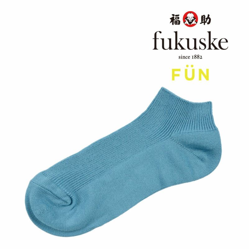 靴下 レディース fukuske FUN (フクスケファン) OKINIIRO Positive Vivid リブ ショート丈 3162-81l<br>婦人 女性 フクスケ fukuske