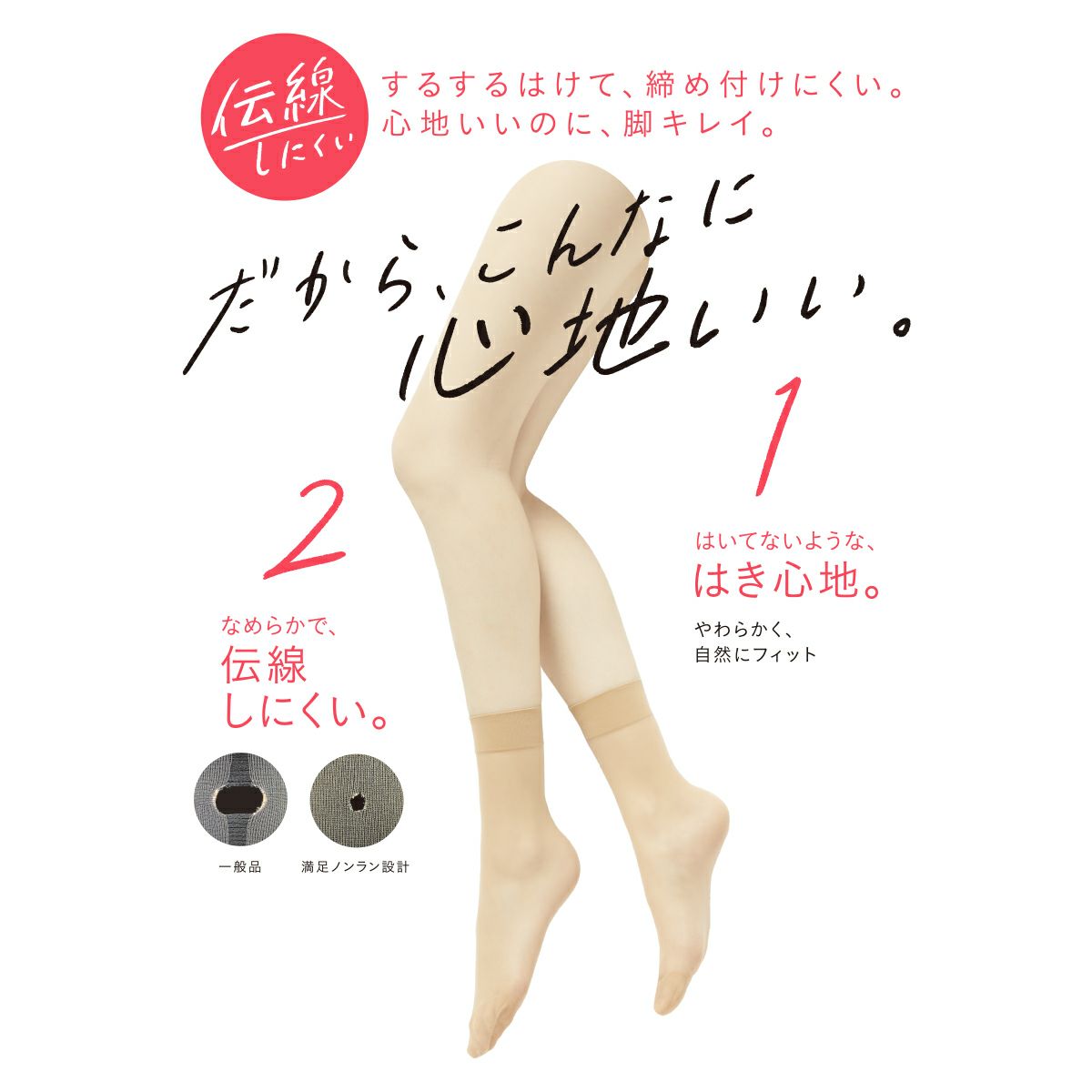 レディースストッキング無地SCYゾッキ伝線しにくいノンラン設計