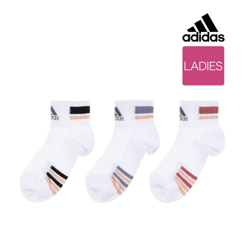 靴下 レディース adidas (アディダス) 3足組 甲メッシュ バックライン