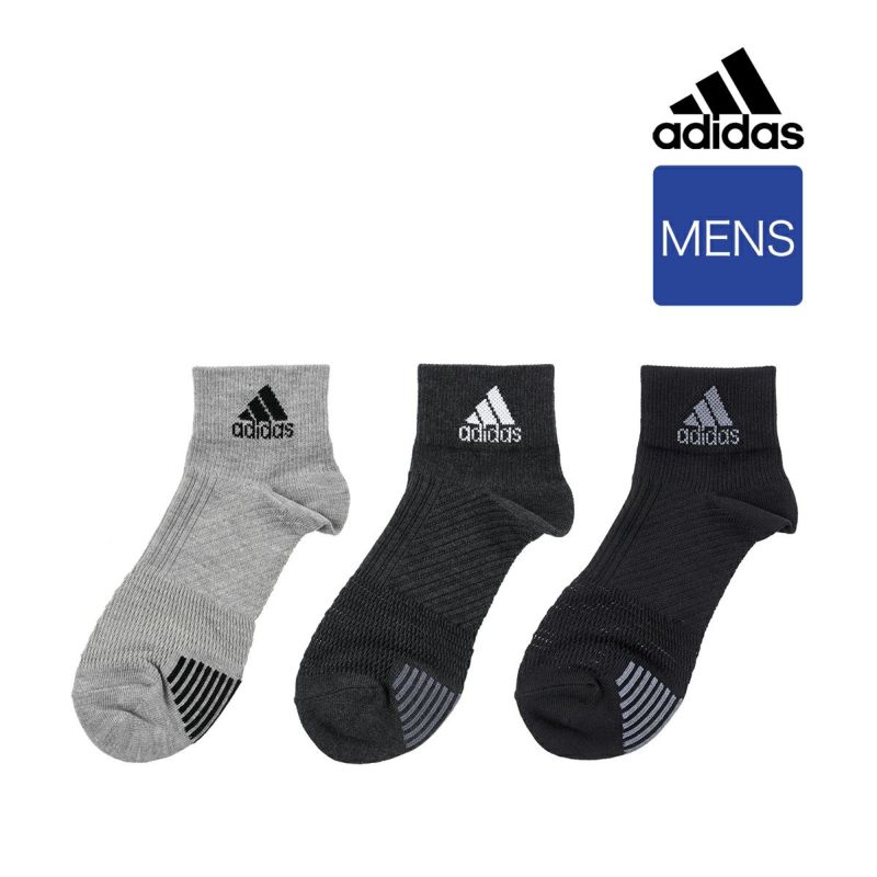 靴下 メンズ adidas (アディダス) メッシュ ロゴ ショート丈 06e15w