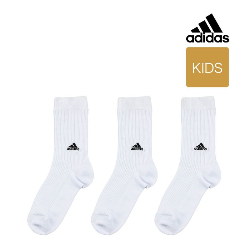 靴下 キッズ レディース adidas (アディダス) 3足組 つま先かかと補強