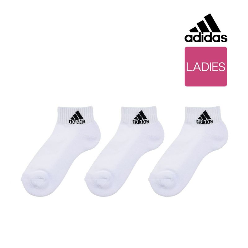 靴下 レディース adidas (アディダス) 3足組 足底パイル ロゴ