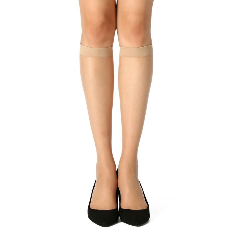 レディースストッキング無地セミトゥスルー