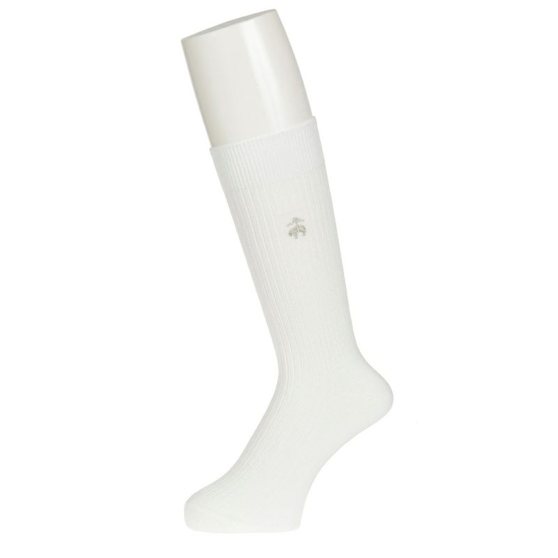 メンズソックス無地3:1リブブラックフリース刺繍ワンポイントミドルゲージカジュアル消臭