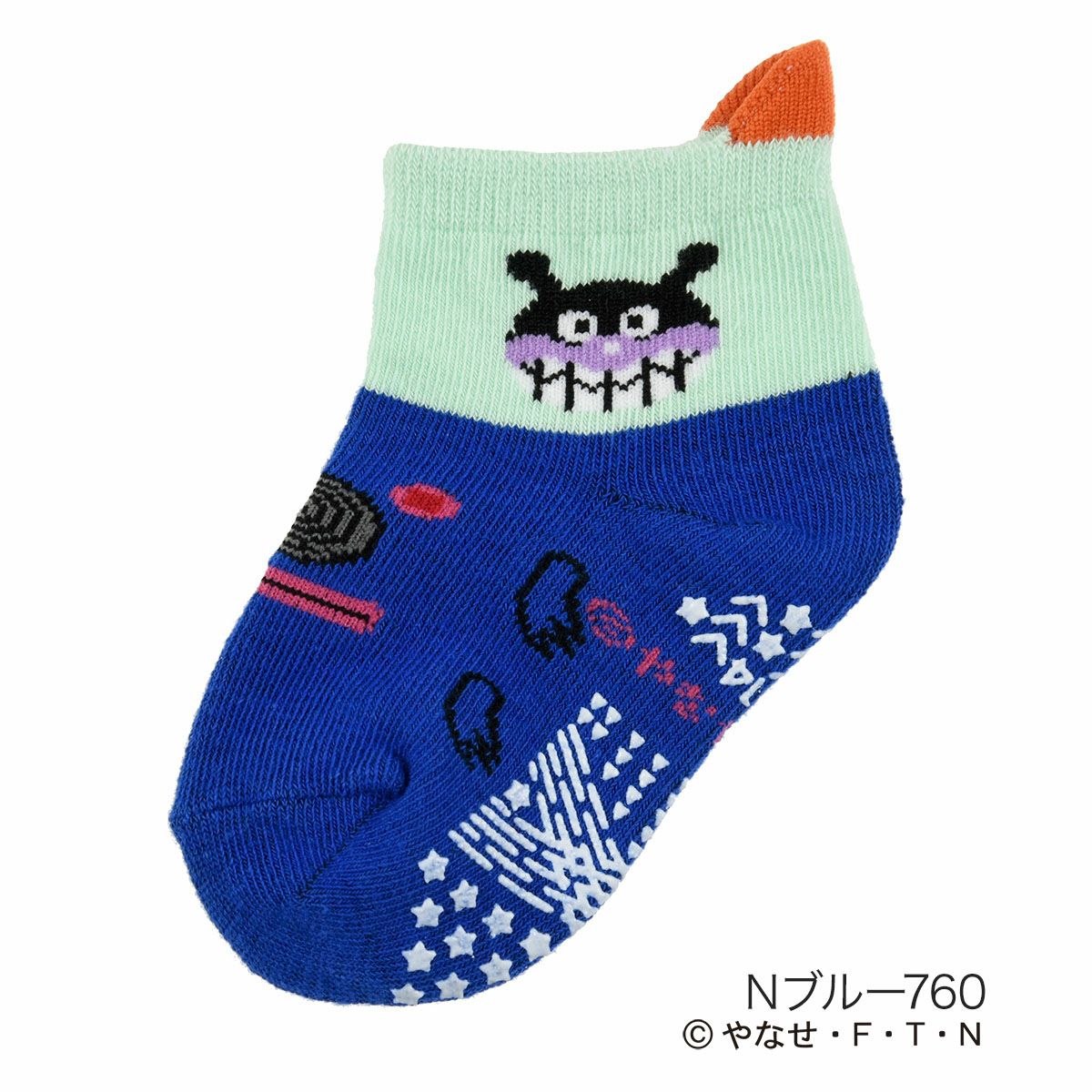 ベビーソックスアンパンマン号SLマンばいきんまん滑り止め付