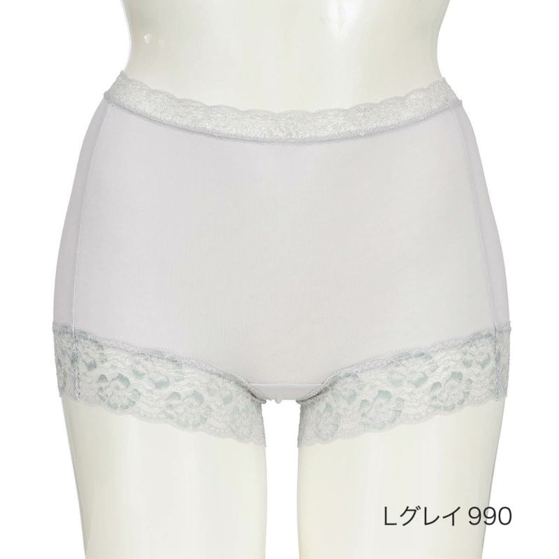 レディースインナー無地花柄レースCSYフット部パイル