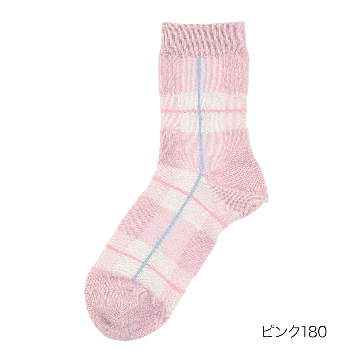 レディースソックスタータンチェック柄カジュアル
