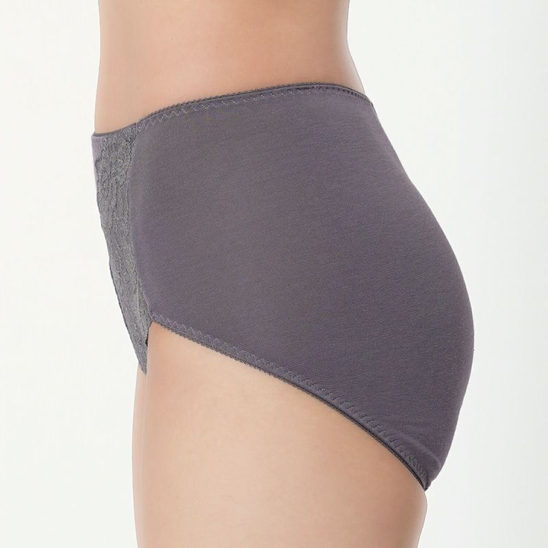 レディースインナー無地一部レース吸汗速乾加工抗菌防臭引き締め