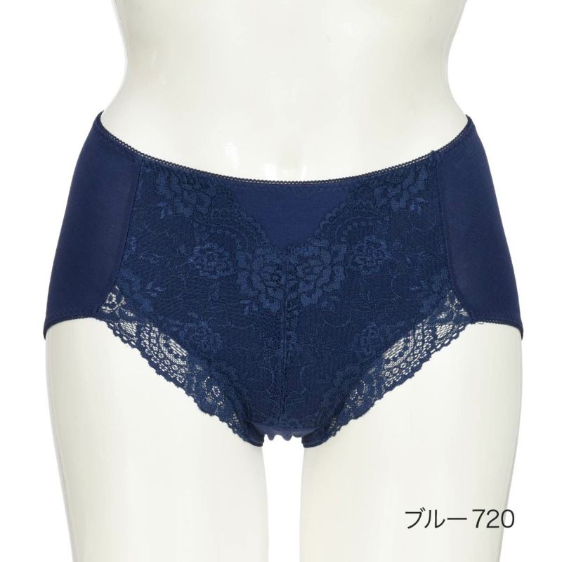 レディースインナー無地一部レース吸汗速乾加工抗菌防臭引き締め