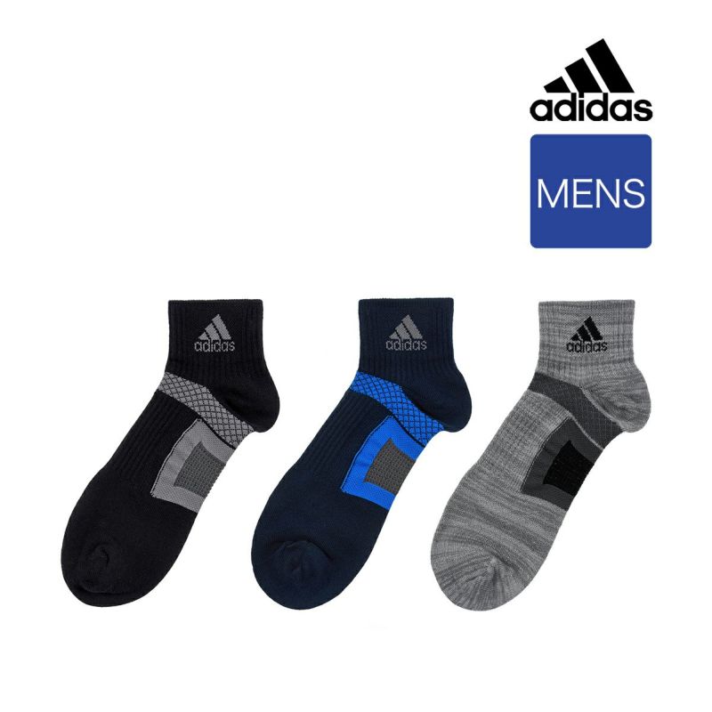 靴下 ショート丈 3足組 メンズ adidas(アディダス) DRY TAPING 