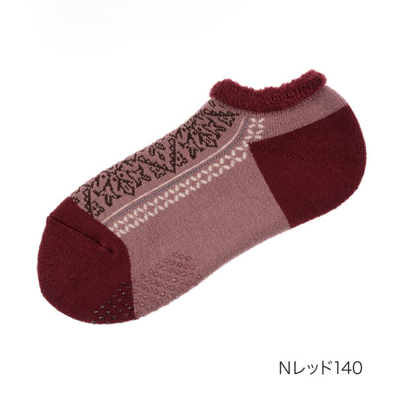 レディースソックスボタニカル柄パイル国産