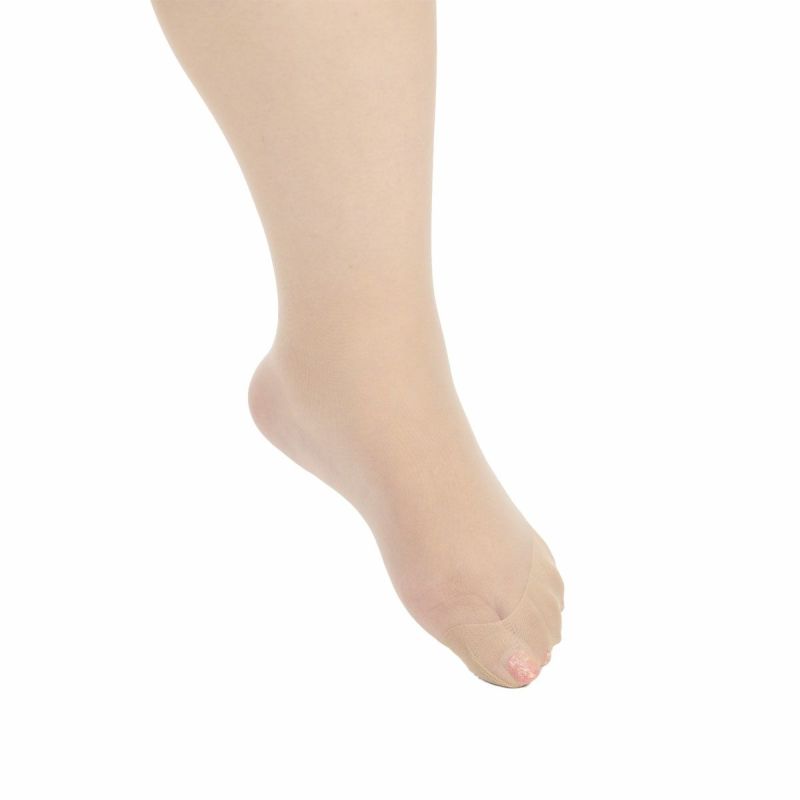 レディースストッキング無地ゾッキタイプつま先補強吸汗加工抗菌防臭静電気防止ゆったりプラスサイズ