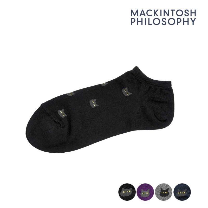 MACKINTOSH PHILOSOPHY(マッキントッシュ フィロソフィー) ネコ柄 ソックススニーカー丈