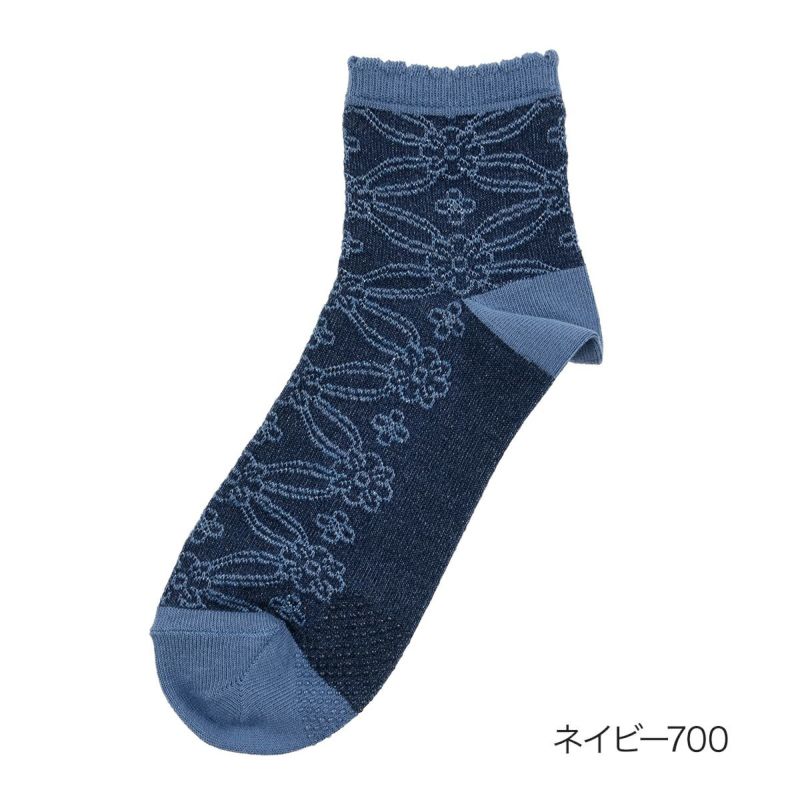 フラワーレース柄ゆったりらくらく滑り止め付
