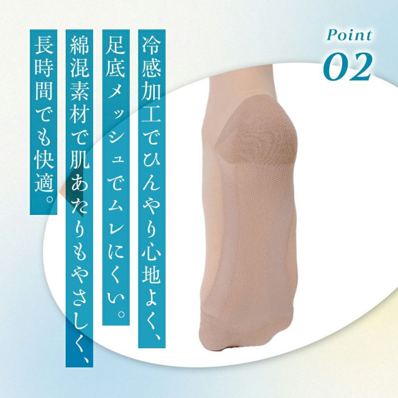 無地消臭加工冷感加工足底メッシュつま先・かかと・口ゴム綿混