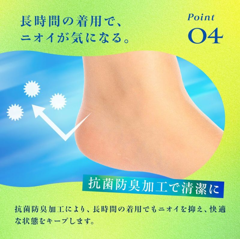 無地コンジュゲートゾッキUV吸収抗菌防臭パンティ部メッシュ編み