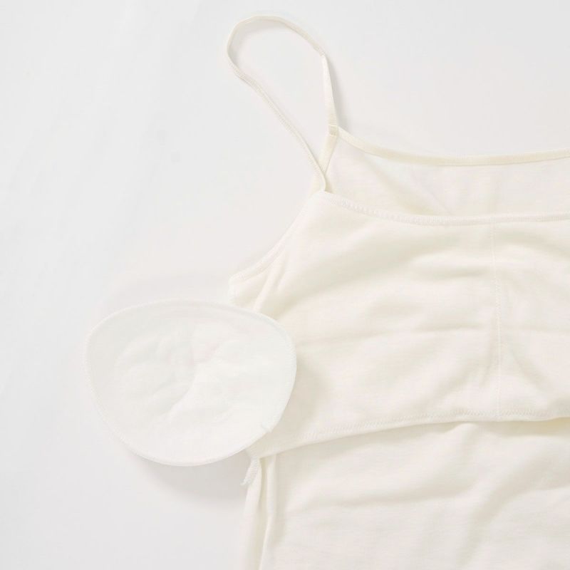 カップ付きキャミソール無地袖なし蜜ろう保湿加工