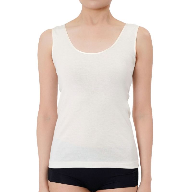 タンクトップ無地袖なし蜜ろう保湿加工