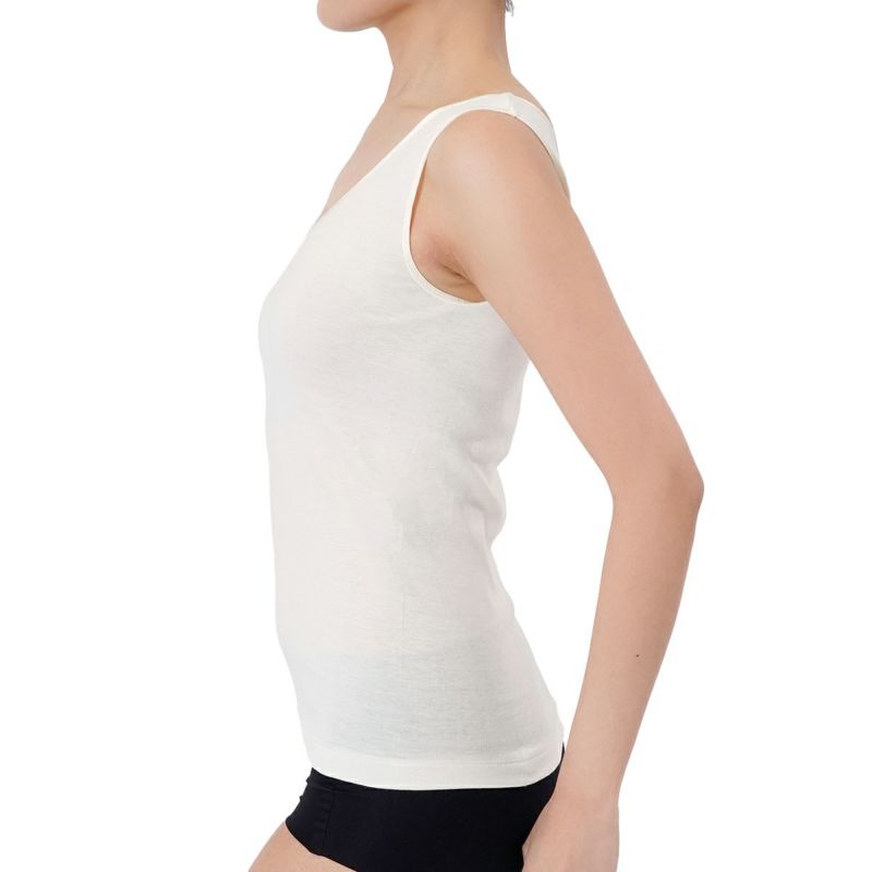タンクトップ無地袖なし蜜ろう保湿加工