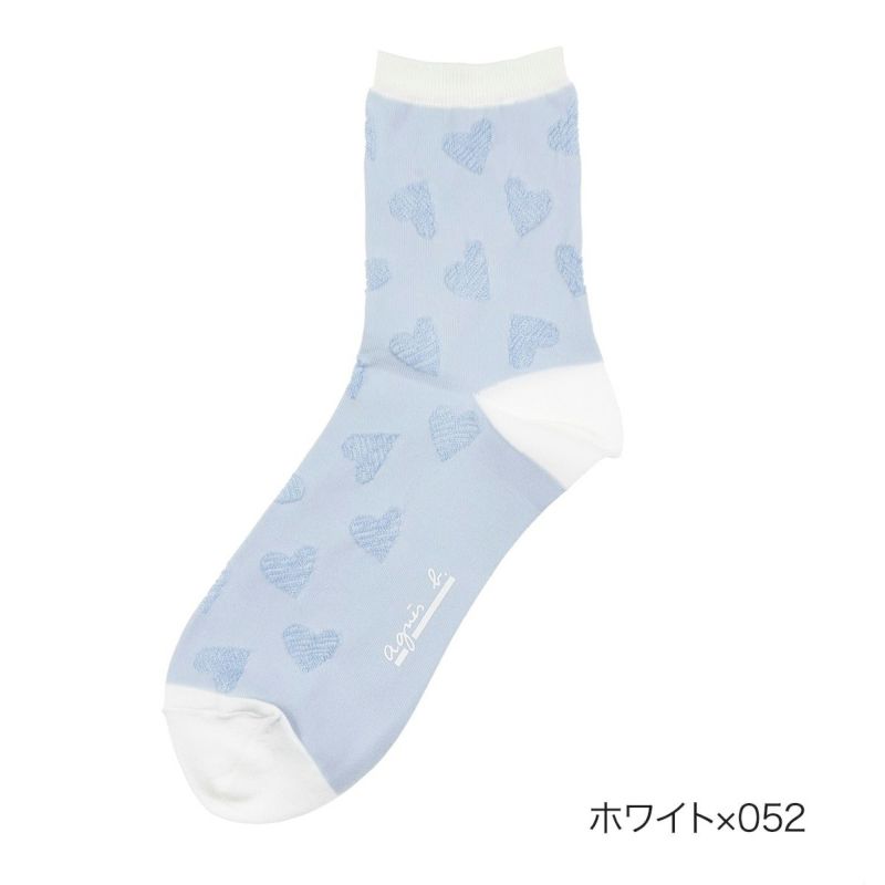 靴下ハート柄クルー丈