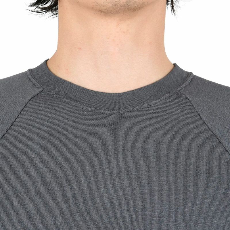 丸首シャツ無地ラグランスリーブ長袖丸首