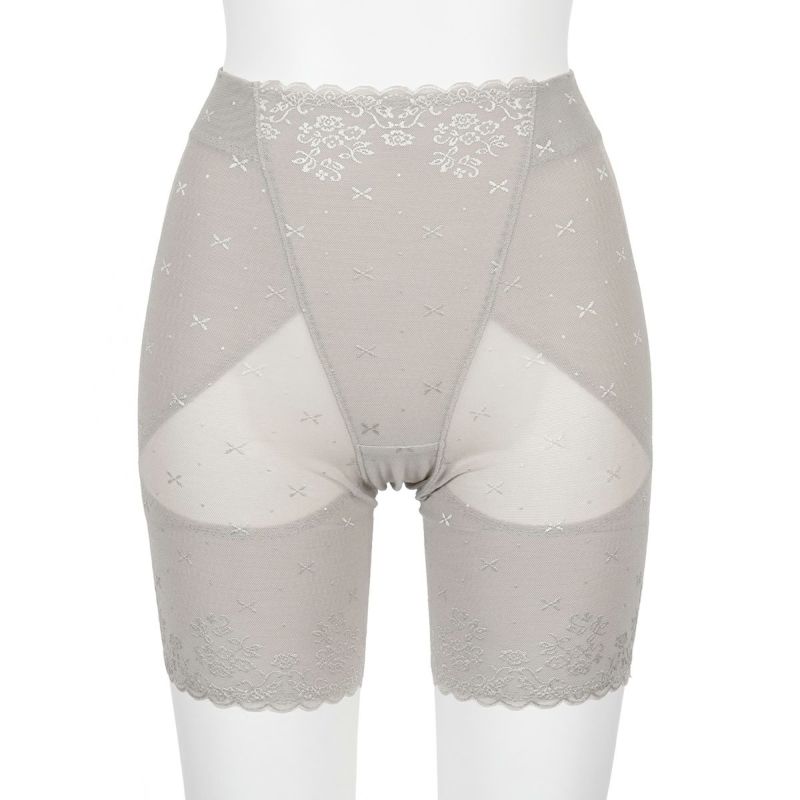 靴下ボーダー柄クルー丈滑り止め付