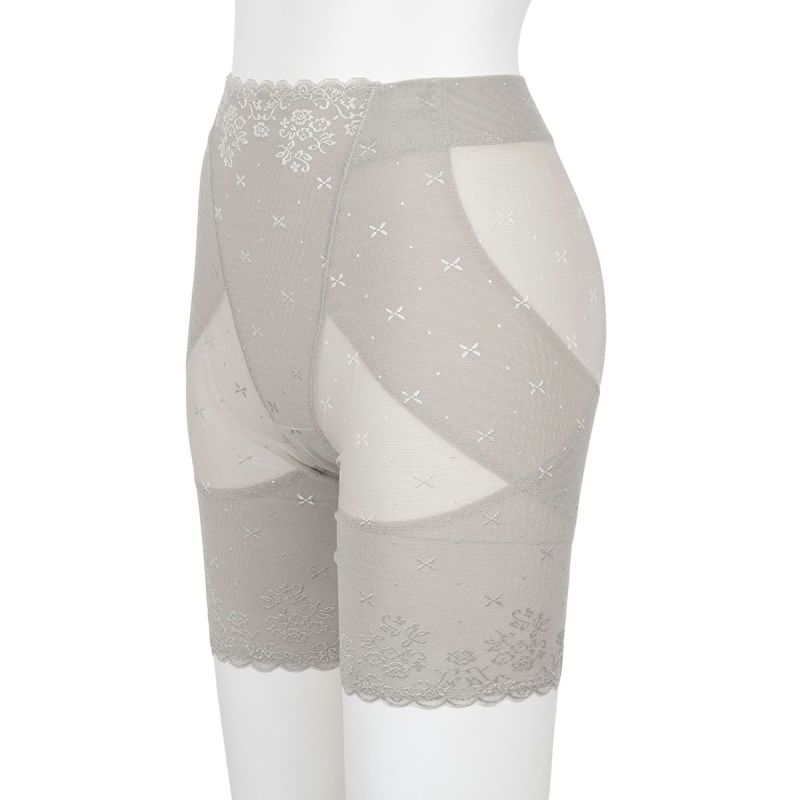 靴下ボーダー柄クルー丈滑り止め付