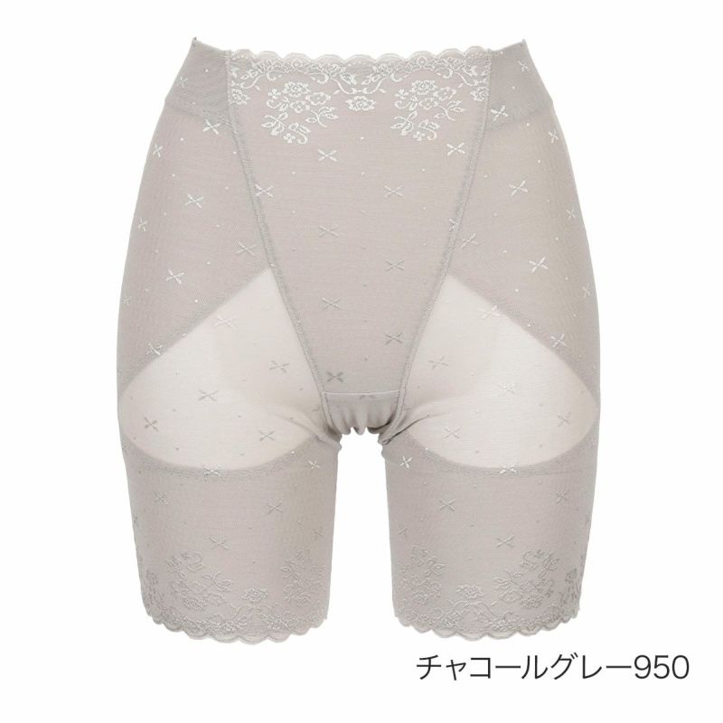 靴下ボーダー柄クルー丈滑り止め付