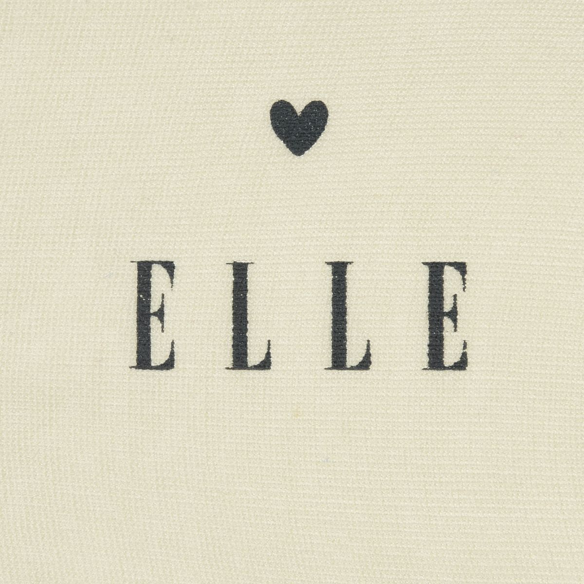 【ELLE(エル)】靴下リブラインネコ柄クルー丈足底転写(3102-205)