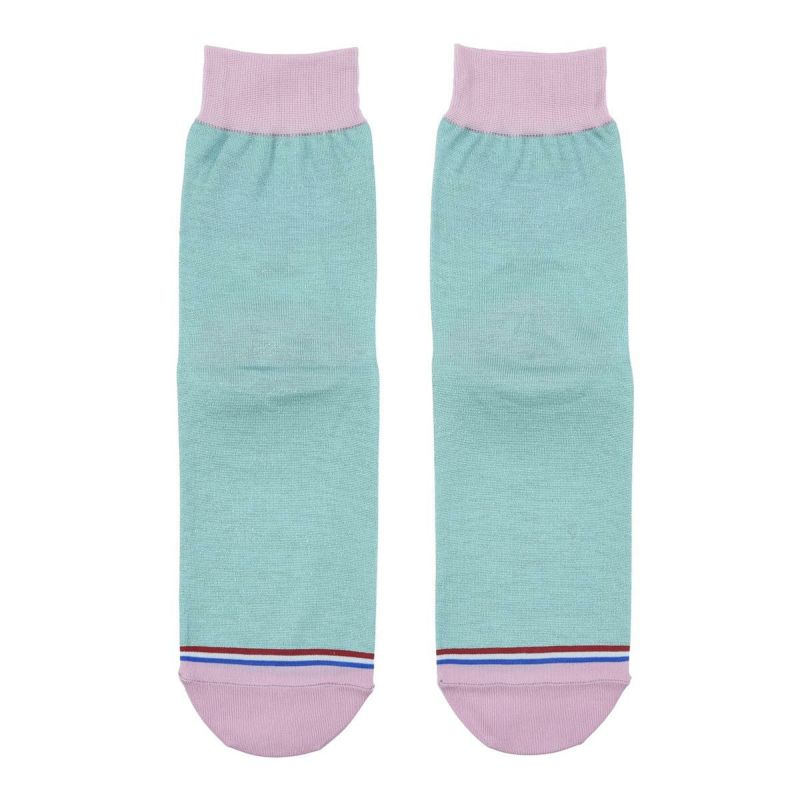 【ELLE(エル)】靴下ラメネコ柄クルー丈足底転写(3102-206)