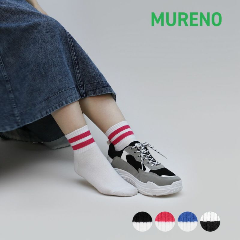 【MURENO(ムレノ)】靴下リブラインショート丈(3160-03N)