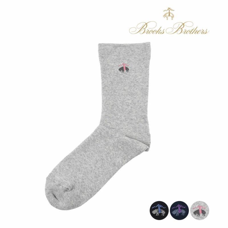 【ブルックスブラザーズ】靴下無地ワンポイントクルー丈パイル(2B363)