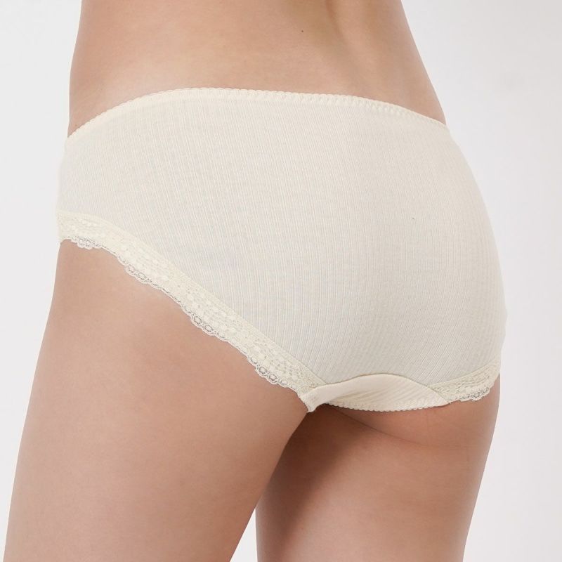 【kihada(キハダ)】ショーツ無地一部レースリブスタンダードLLサイズ(75-3047B)