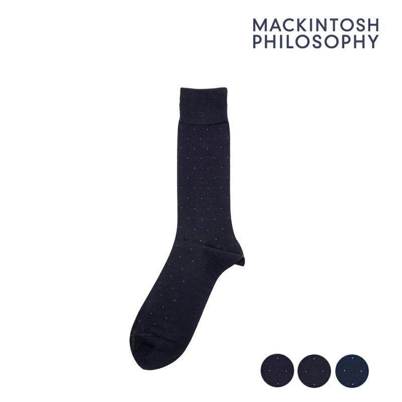 【マッキントッシュフィロソフィー】靴下ピンドット柄クルー丈(2M056)