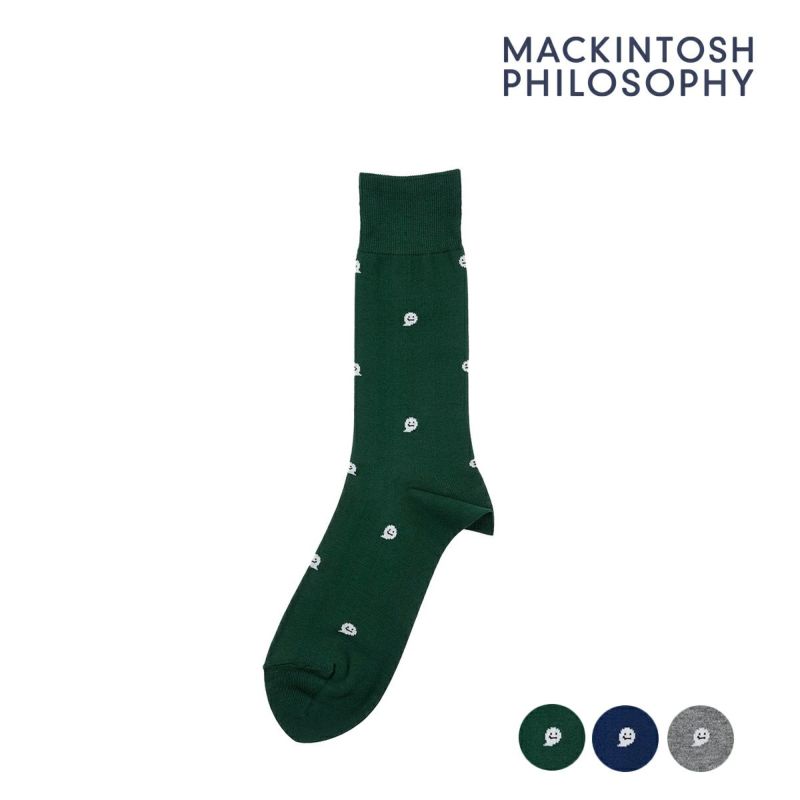 【マッキントッシュフィロソフィー】靴下おばけ柄クルー丈(2M394)