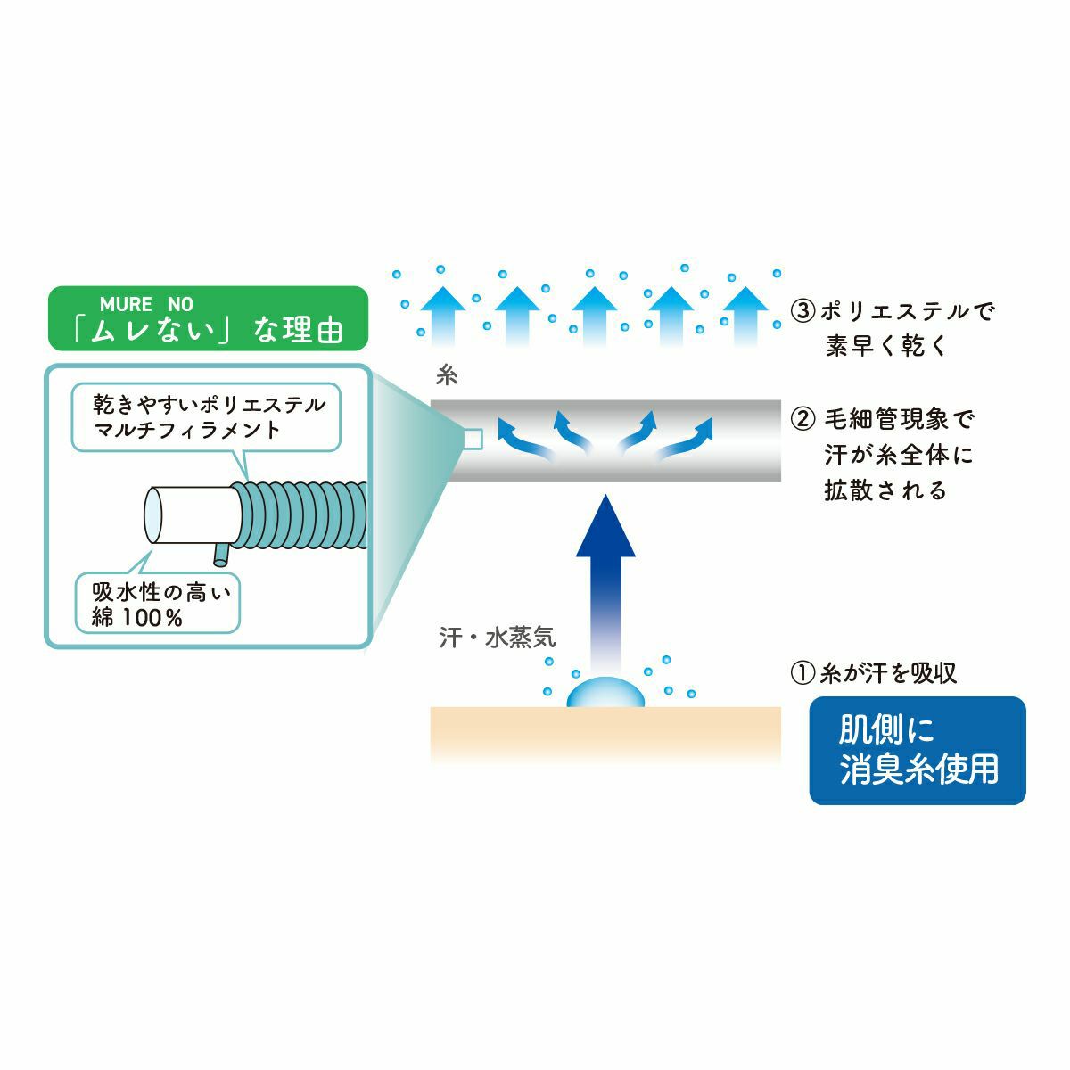 【MURENO(ムレノ)】靴下ボーダーショート丈消臭糸使用(3160-02N)
