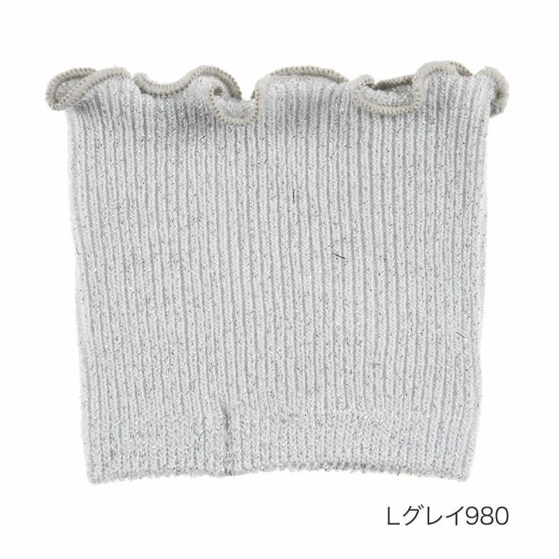 【fukuskeFUN(フクスケファン)】靴下無地ラメパーツメロー靴擦れ防止(3162-77N)