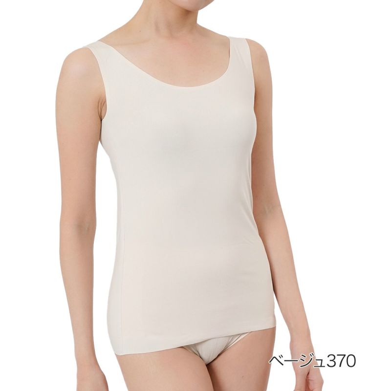 【満足美涼活】タンクトップ天然素材シリーズ無地袖なし綿混素材(37-4540F)